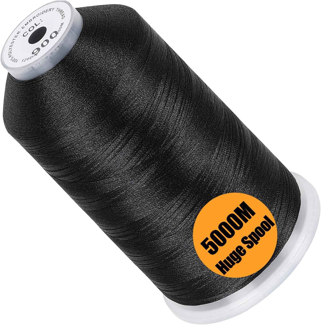 New brothread 5000M Huge Spool Embroidery Machine Thread - Black