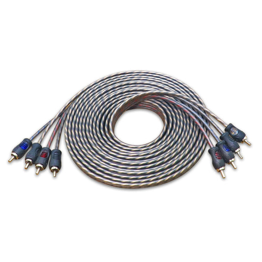 RECOIL RCI412 12ft 4-Channel RCA Audio Cable Twisted Pair Noise Reduction