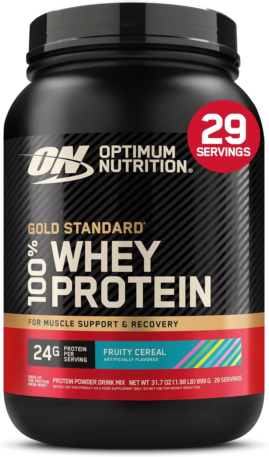 Optimum Nutrition Gold Standard Whey Protein Powder, Fruity Cereal, 2LB