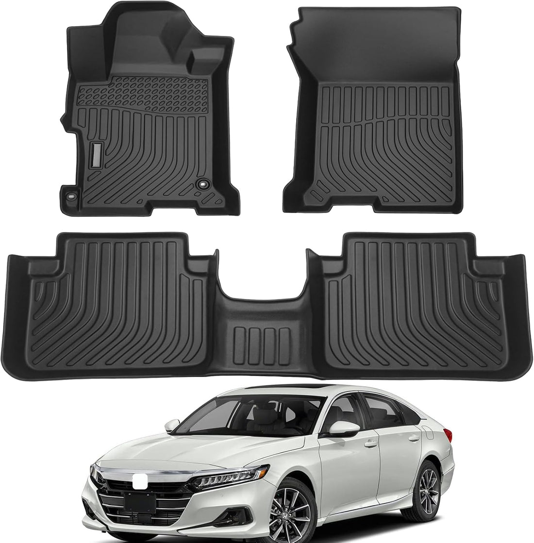 All Weather Custom Fit Floor Mats Compatible with 2013-2017 Honda Accord