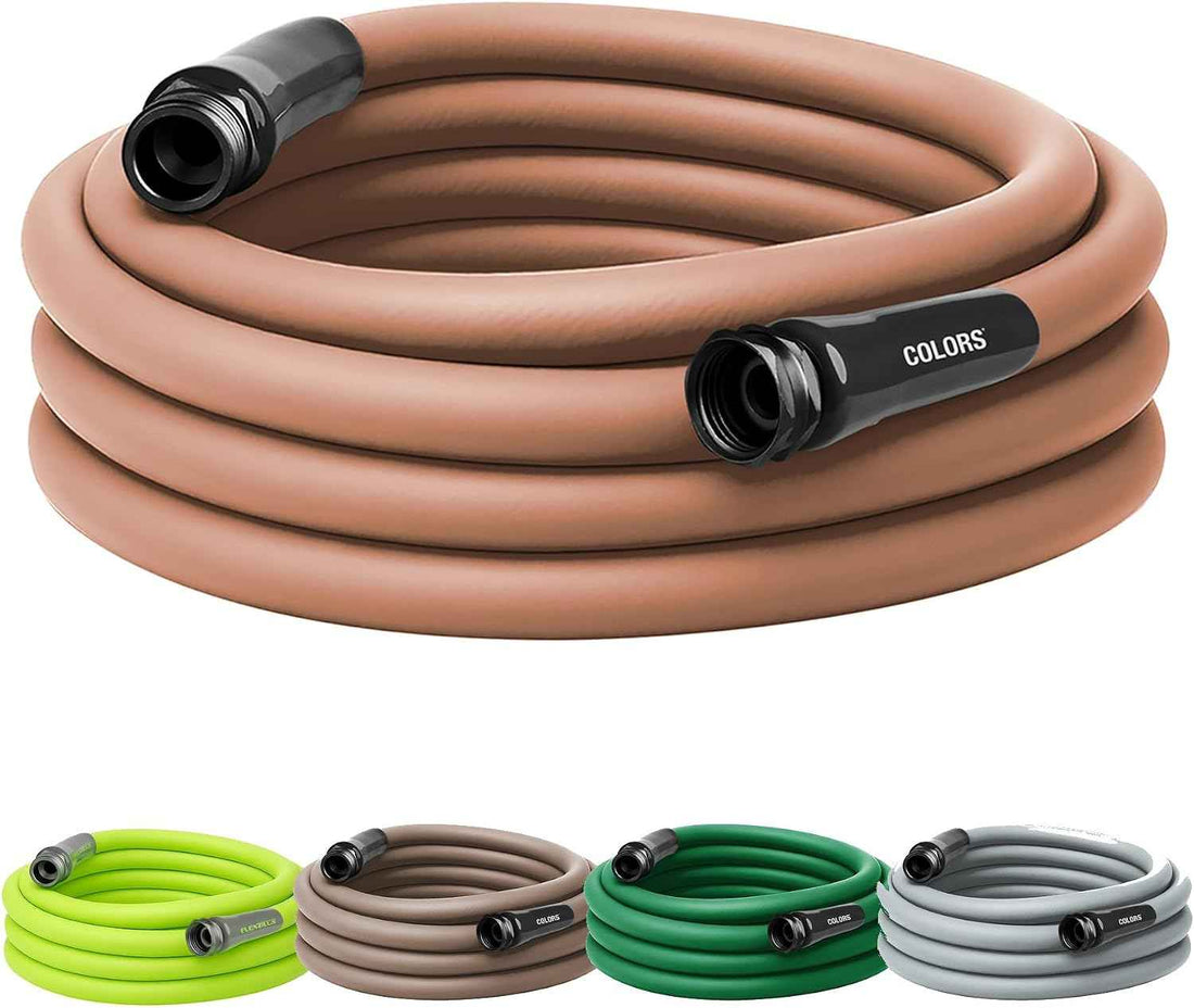 Flexzilla Colors Garden Hose 5/8 in. x 25 ft., Lightweight All-Weather Water Hose, Durable and Flexible, Leak-Free Connections, Red Clay