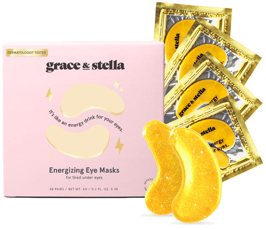 grace & stella Under Eye Mask (Gold, 48 Pairs) Eye Patch, Under Eye Patches for Dark Circles and Puffiness Undereye Bags, Wrinkles - Gel Under Eye Patches - Small Gifts - Vegan Cruelty-Free Self Care - PCTechSupply.com