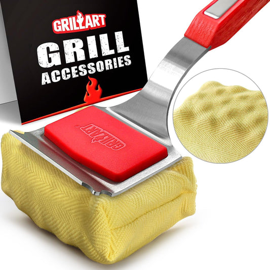 GRILLART Grill Brush Bristle Free. SteamWizards BBQ Replaceable Cleaning Head, Unique Seamless-Fit Scraper Tool for Cast