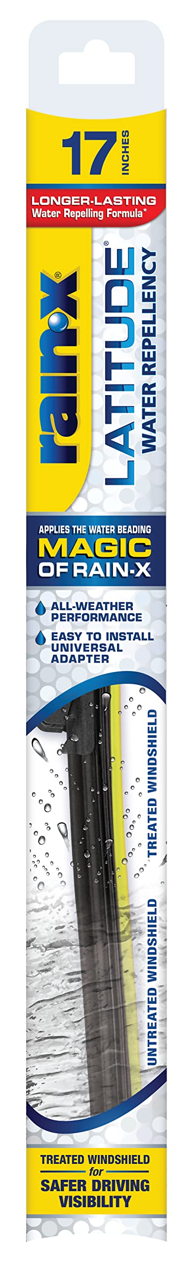 Rain-X 5079283-2 Latitude 2-In-1 Water Repellent Wiper Blades, 17 Inch Windshield Wipers (Pack Of 1), Automotive Replacement Blades With Patented Repellency Formula - PCTechSupply.com