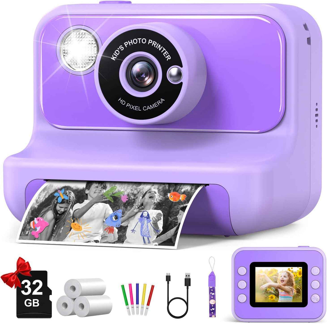 Kids Camera Instant Print, Christmas Birthday Gifts for Girls and Boys