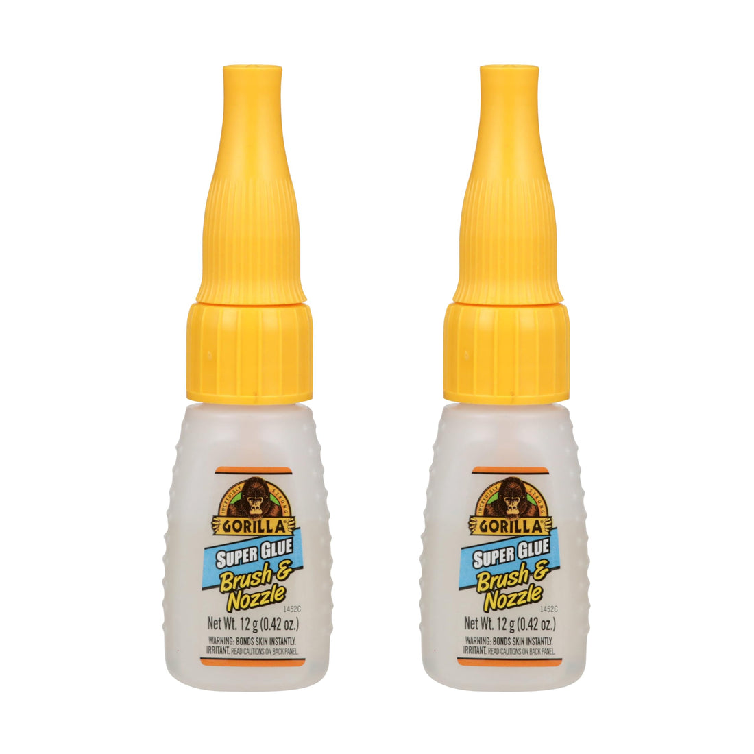 Gorilla Super Glue with Brush & Nozzle Applicator, 12 Gram, Clear, (Pack of 2) Home Improvement by Gorilla
