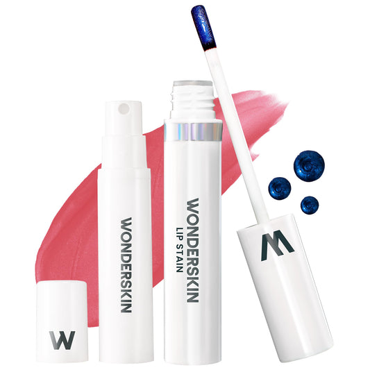 Wonderskin Wonder Blading Lip Stain Peel Off and Reveal Kit - Long Lasting, Waterproof Pink Lip Tint, Transfer Proof Natural