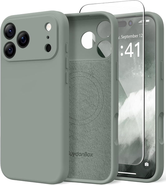 Magnetic for iPhone 17 Pro Max Case Silicone Calke Green