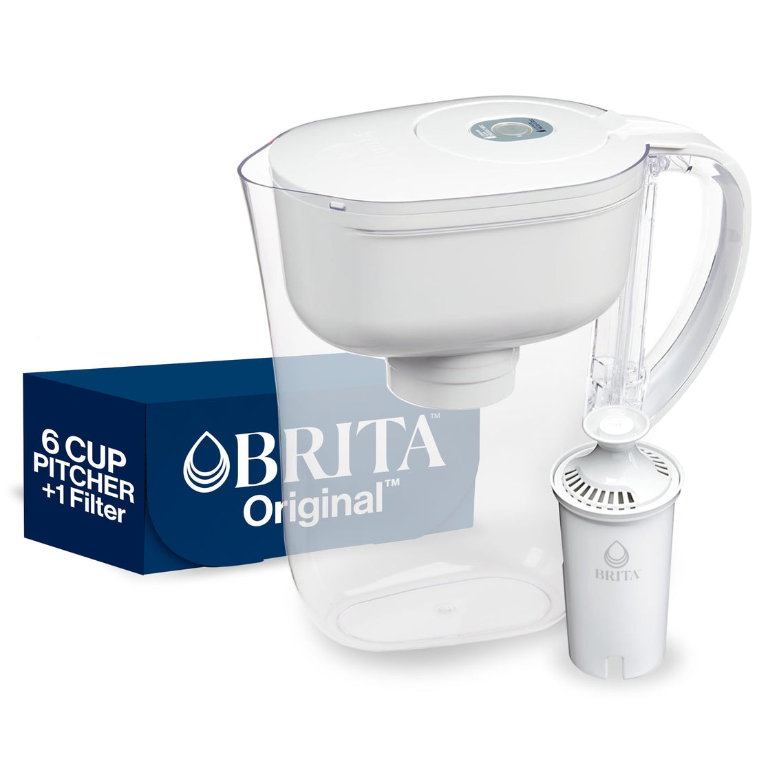 Brita Metro Water Filter Pitcher with SmartLight Filter Change Indicator, BPA-Free, Replaces 1,800 Plastic Water Bottles a