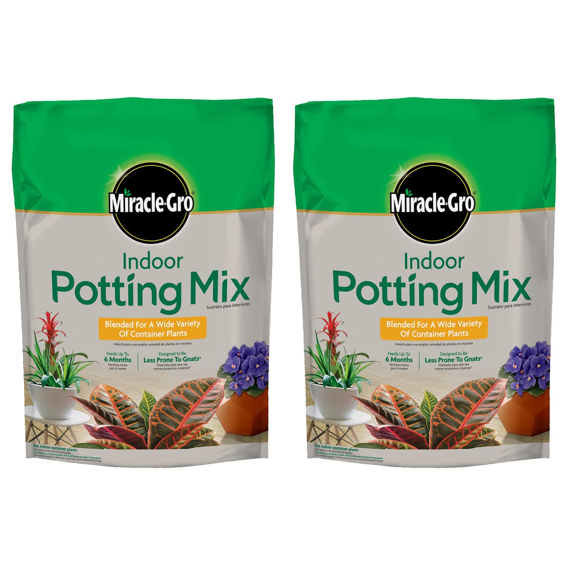 Miracle-Gro Indoor Potting Mix - Blended for a Wide Variety of Container Plants, 16 qt. (2-Pack) Lawn & Patio by Miracle-Gro