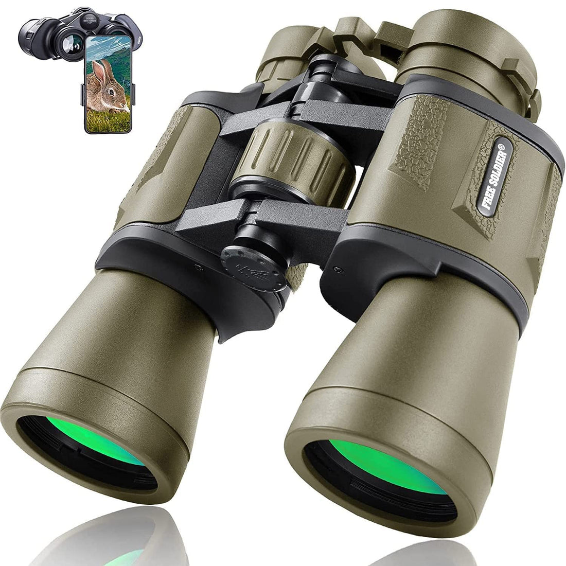 20x50 Binoculars for Adults with Smartphone Adapter - High Powered Binoculars for Bird Watching Hunting Hiking Concert