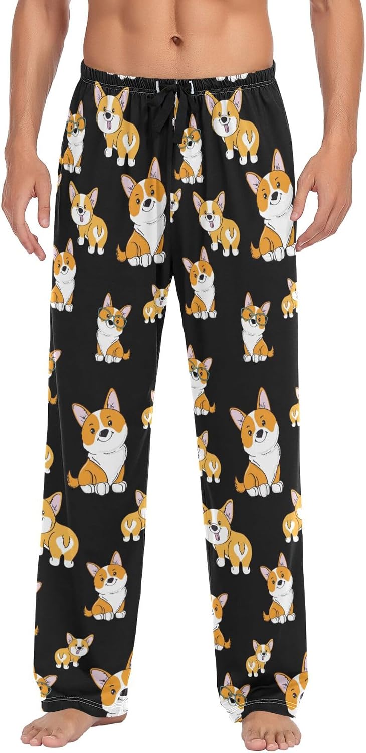 Men's Straight-Fit Pajama Pant Jersey Sleep Pjs Bottoms