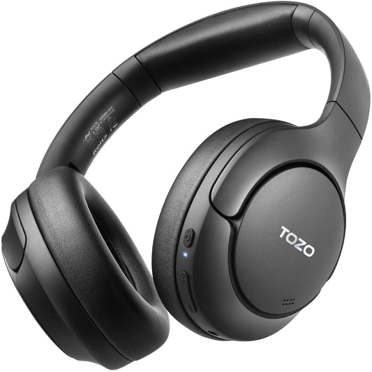 TOZO HT2 Hybrid Active Noise Cancelling Headphones, Wireless Over Ear Bluetooth Headphones, 60H Playtime, Hi-Res Audio Custom EQ via App Deep Bass Comfort Fit Ear Cups, for Home Office Travel - PCTechSupply.com