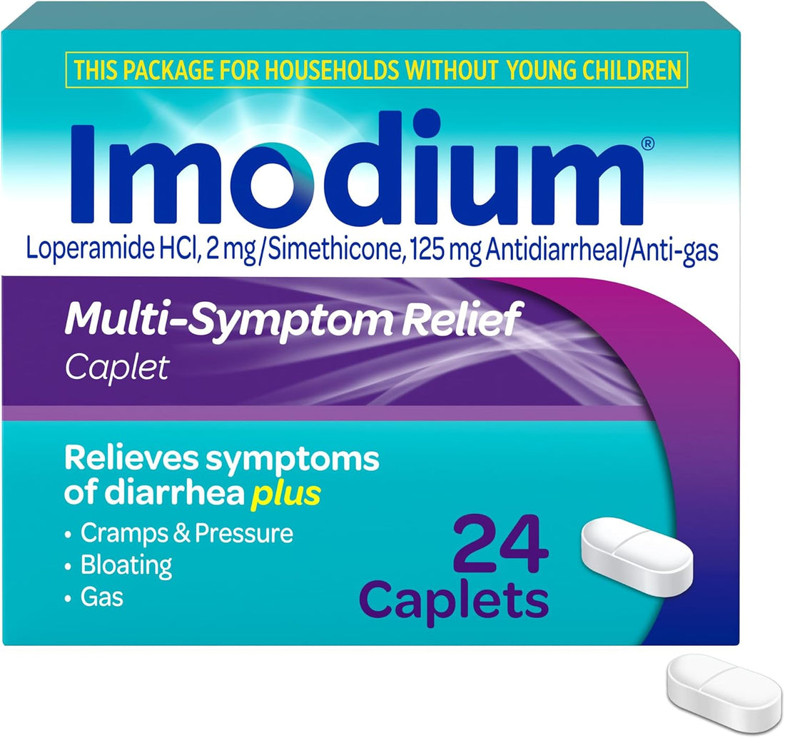 Imodium Multi-Symptom Relief Caplets, Anti-Diarrheal Medicine, 24 Ct