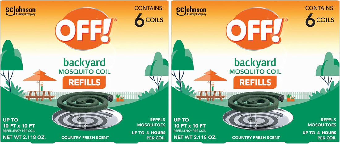 OFF! Backyard Mosquito Repellent Coil Refills, Perfect for Outdoor Patios Country Fresh Scent, 6 Count (Pack of 2)