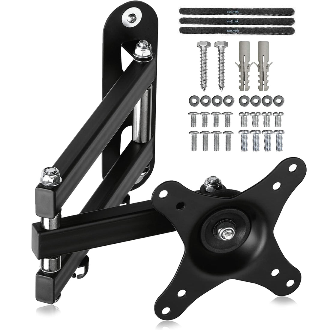 Suptek TV Wall Mount Swivel Tilt Rotation Full Motion Adjustable Articulating for Most 15-32 inch LED, LCD Monitor Wall Mount VESA 75,100 (MA2720) - PCTechSupply.com