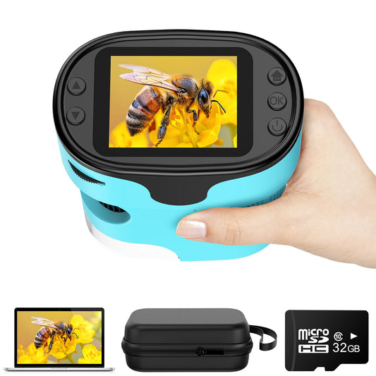 1000X Pocket Microscope for Kids - 4K 2.0" Screen, Digital Mini Scope with Slides Kit, Rechargeable Lab Handheld Portable