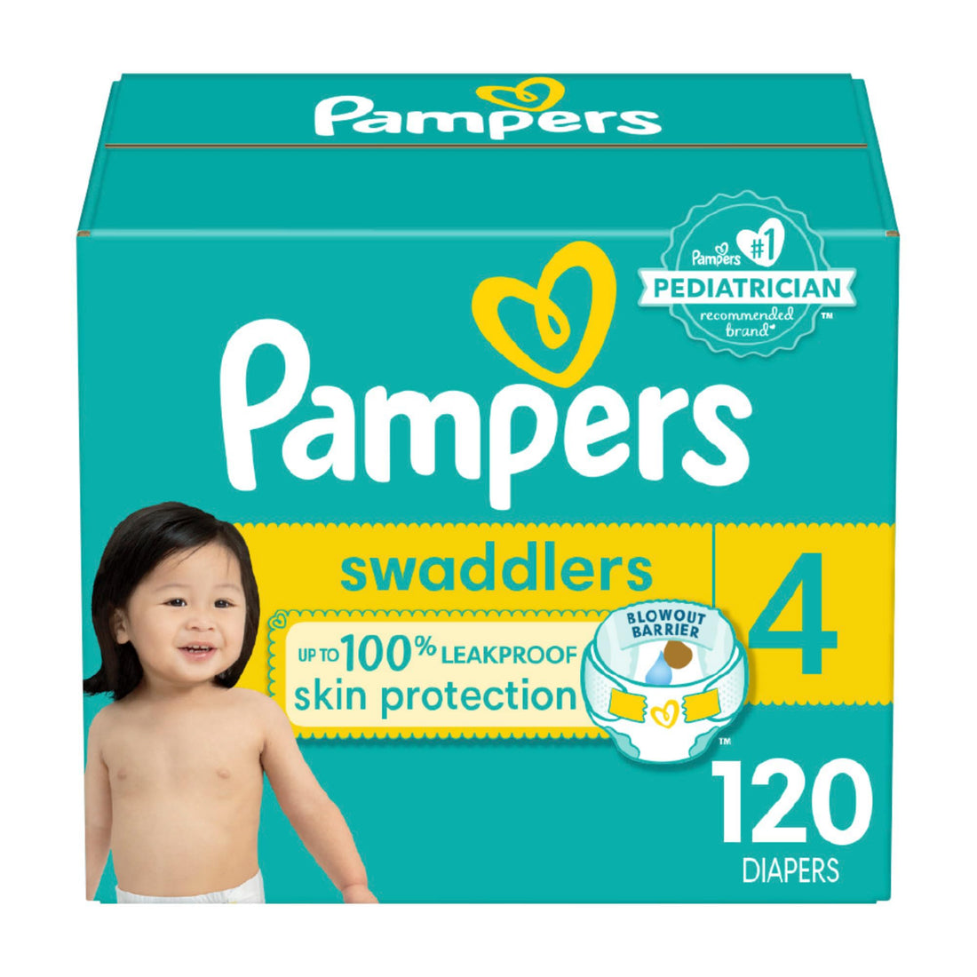 Pampers Swaddlers Diapers - Size 4, 120 Count, Ultra Soft Disposable Baby Diapers - PCTechSupply.com