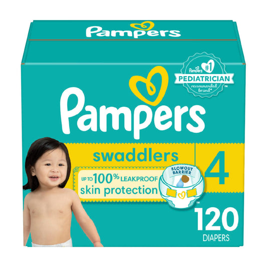 Pampers Swaddlers Diapers - Size 4, 120 Count, Ultra Soft Disposable Baby Diapers - PCTechSupply.com