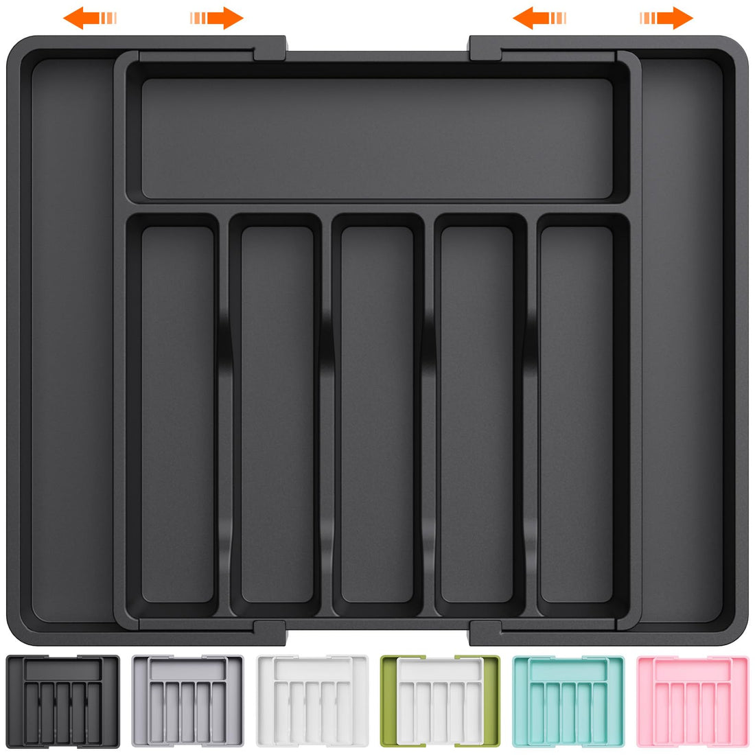 Lifewit Silverware Drawer Organizer, Expandable Utensil Tray for Kitchen, BPA Free Flatware and Cutlery Holder, Adjustable