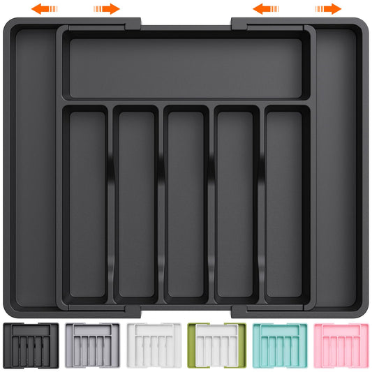 Lifewit Silverware Drawer Organizer, Expandable Utensil Tray for Kitchen, BPA Free Flatware and Cutlery Holder, Adjustable
