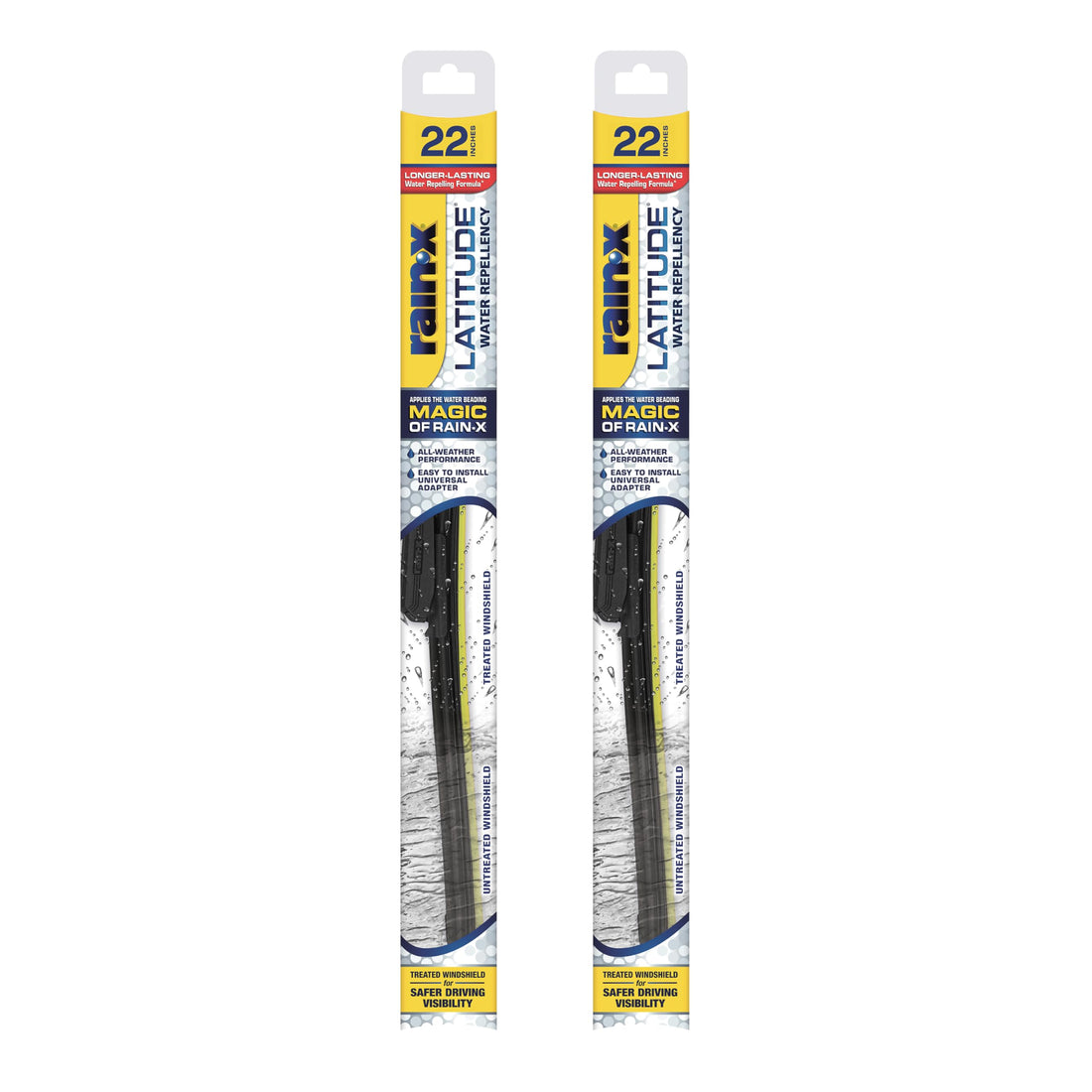 Rain-X 810165 Latitude 2-In-1 Water Repellent Wiper Blades, 22 Inch Windshield Wipers (Pack Of 2), Automotive Replacement