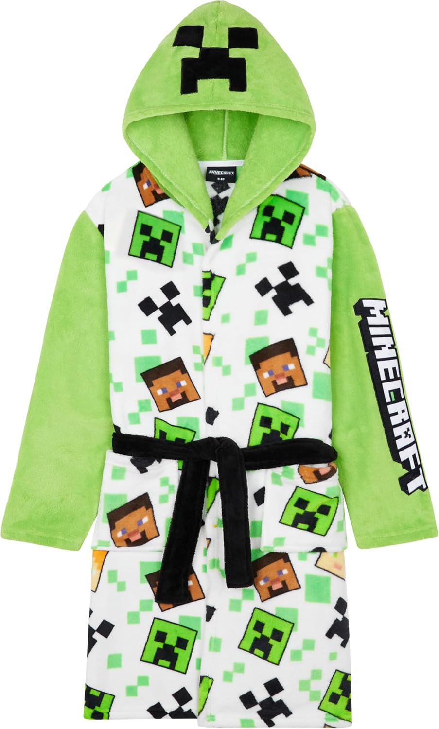 Get Trend Minecraft Robe for Boys Teens, Hooded Dressing Gown, Creeper Loungewear Cozy Robes, Gamer Gifts for Boys