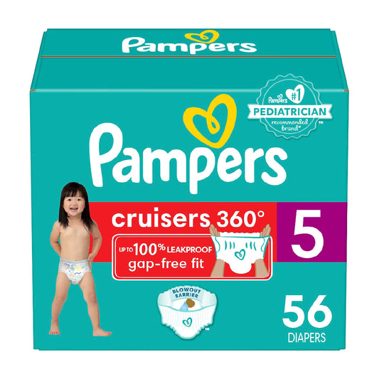 Pampers Cruisers 360 Diapers - Size 5, 56 Count, Pull-On Disposable Baby Diapers, Gap-Free Fit Drugstore by Pampers