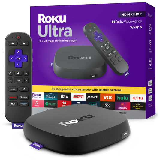 Roku Ultra 2024 - Ultimate Streaming Player - 4K Streaming Device for TV with HDR10+, Dolby Vision & Atmos - Bluetooth &