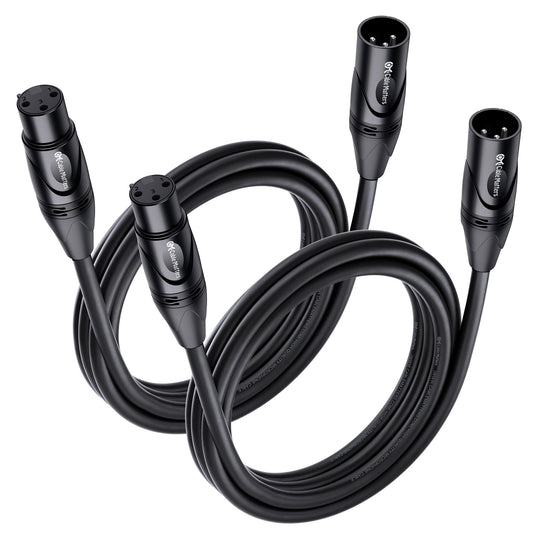 Cable Matters 2-Pack Premium XLR to XLR Cables, XLR Microphone Cable 6 Feet, Oxygen-Free Copper (OFC) XLR Male to Female Cord, Mic Cord, XLR Speaker Cables, Black - PCTechSupply.com