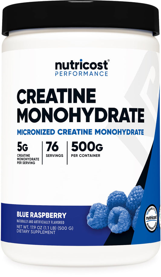 Nutricost Creatine Monohydrate Powder (Blue Raspberry), 500 Grams (1.1 LBS) - PCTechSupply.com