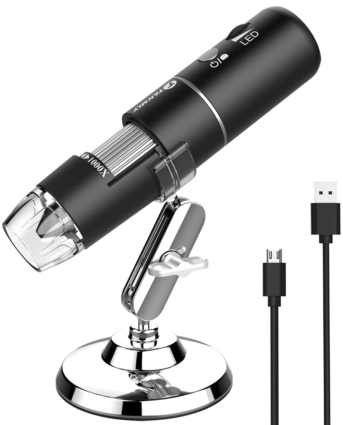 Wireless Digital Microscope Handheld USB HD Inspection Camera 50x-1000x Magnification with Stand Compatible with iPhone,
