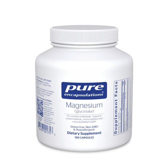 Pure Encapsulations Magnesium (Glycinate) - Supplement to Support Stress Relief, Sleep, Heart Health, Nerves, Muscles, and Metabolism* - with Magnesium Glycinate - 180 Capsules - PCTechSupply.com