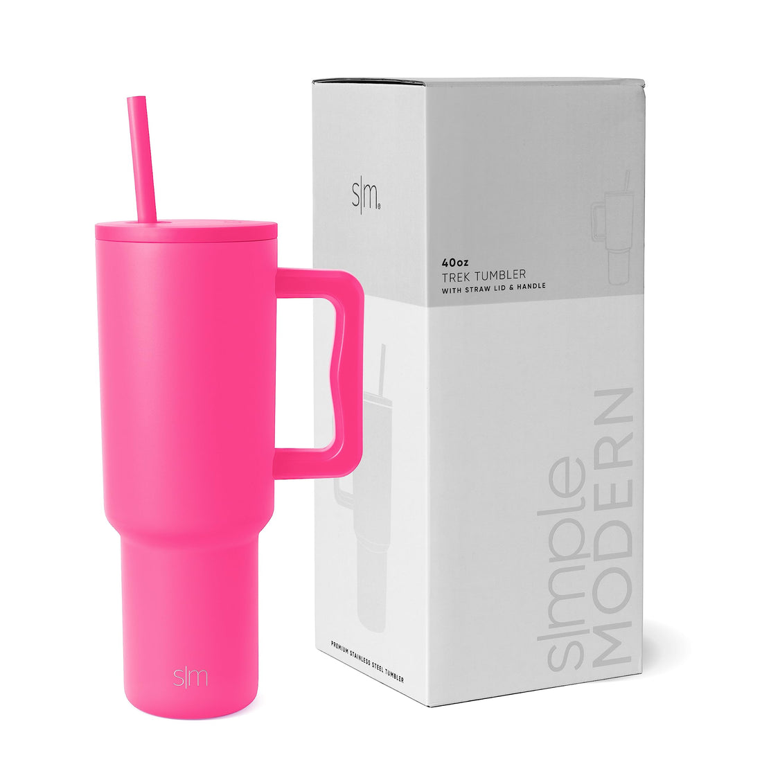 Simple Modern 40 oz Tumbler with Handle and Straw Lid | Insulated Cup Reusable Stainless Steel Water Bottle Travel Mug