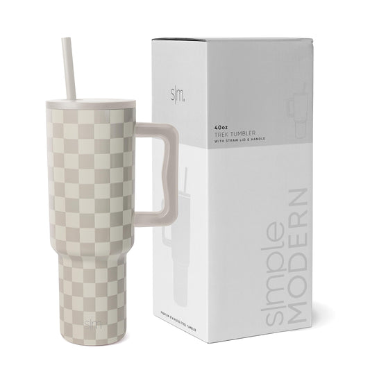 Simple Modern 40 oz Tumbler with Handle and Straw Lid | Insulated Cup Reusable Stainless Steel Water Bottle Travel Mug