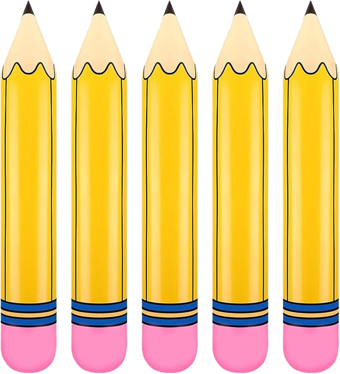 Totelux Large Pencil Balloons 27’’ Inflatable Pencil Back to School Decorations Giant Yellow Crayon Balloons for Classroom Garden Hanging Photo Prop Birthday Party Favor 2PCS