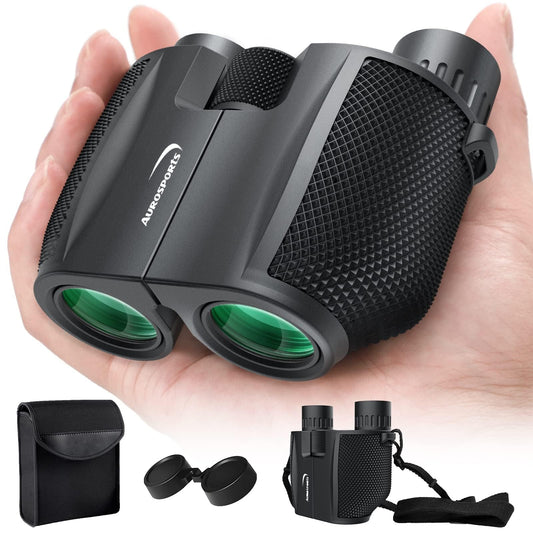 Aurosports 10x25 Binoculars for Adults and Kids, Large View Compact Binoculars with Low Light Vision, Easy Focus Small Binoculars for Bird Watching Outdoor Travel Sightseeing Concert Hunting Hiking - PCTechSupply.com