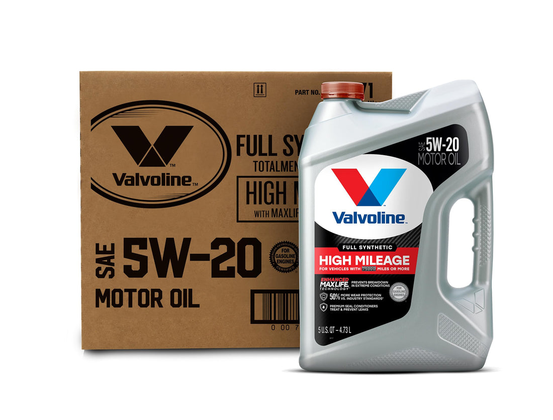 Valvoline Full Synthetic High Mileage with MaxLife Technology SAE 5W-20 Motor Oil 5 QT, Case of 3 Automotive Parts and