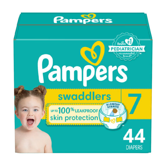 Pampers Swaddlers Diapers - Size 7, 44 Count, Ultra Soft Disposable Baby Diapers Drugstore by Pampers