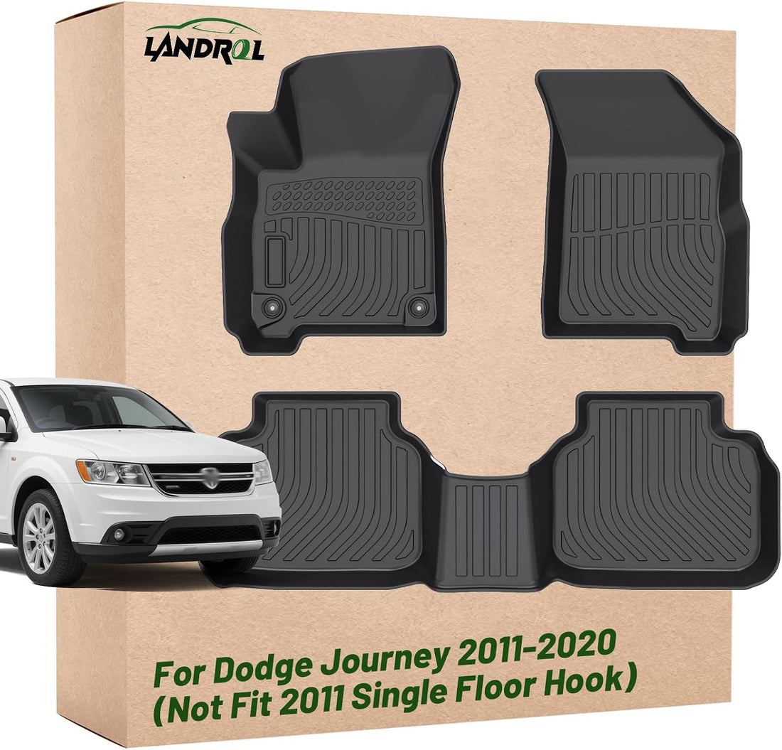 Car Floor Mats Replacement for Dodge Journey 2011-2020 (Not Fit 2011 Single Floor Hook) Heavy Duty Liner Custom Fit All Weather Protection Carpets Accessories for Dad