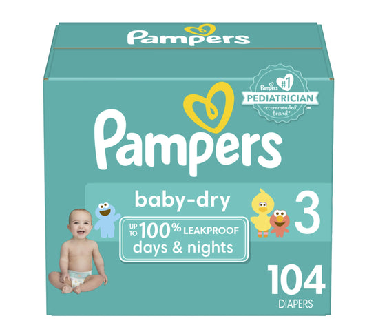 Pampers Baby Dry Diapers - Size 3, 104 Count, Absorbent Disposable Diapers Drugstore by Pampers