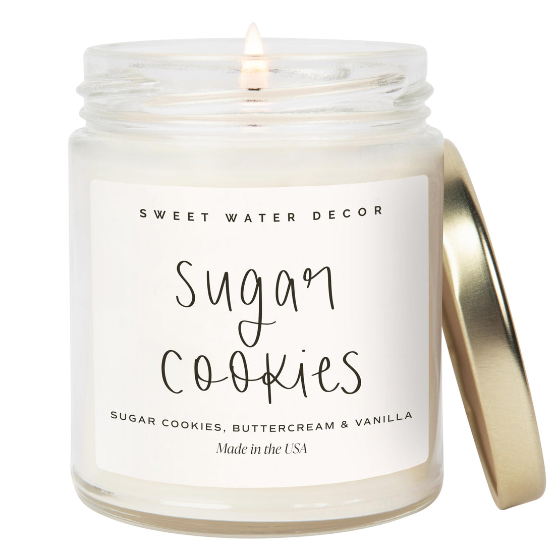 Sweet Water Decor Sugar Cookies Scented Candle - Sugar Cookies, Vanilla, and Buttercream Scented Christmas Candles and Decor for Home - 9oz. Clear Jar Soy Candle, Made in the USA - PCTechSupply.com