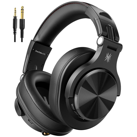 OneOdio A70 Bluetooth Over Ear Headphones, Wireless Headphones w/ 72H Playtime, Hi-Res, 3.5mm/6.35mm Wired Audio Jack for Studio Monitor & Mixing DJ Guitar AMP, Computer Laptop PC Tablet - Black - PCTechSupply.com