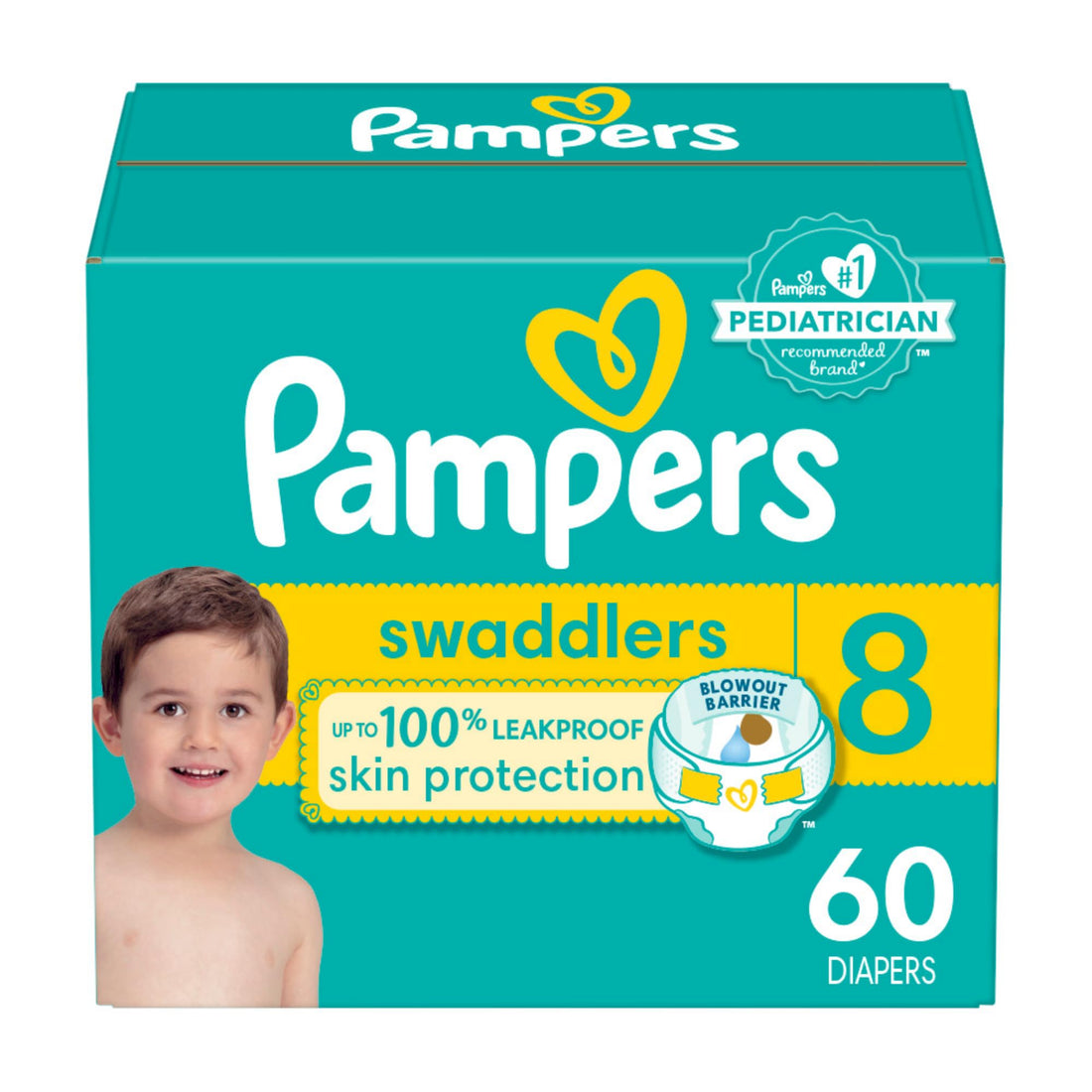 Pampers Baby Diapers - Swaddlers - Size 8, 60 Count, Ultra Soft Disposable Infant Diaper Drugstore by Pampers