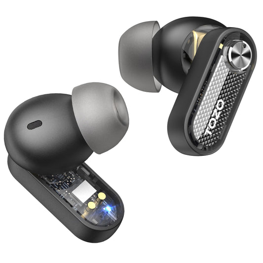 TOZO Hybrid Active Noise Cancelling Wireless Earbuds, 10mm Drivers Deep Bass Stereo Sound, 4 Mics Smart ENC AI Calls, 32 EQ