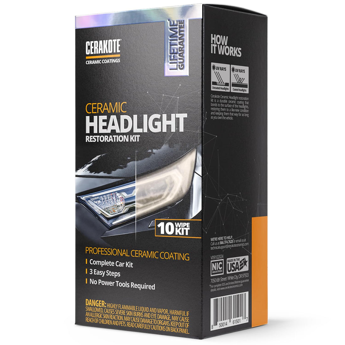 CERAKOTE® Ceramic Headlight Restoration Kit – Guaranteed To Last As Long As You Own Your Vehicle – Brings Headlights Back to