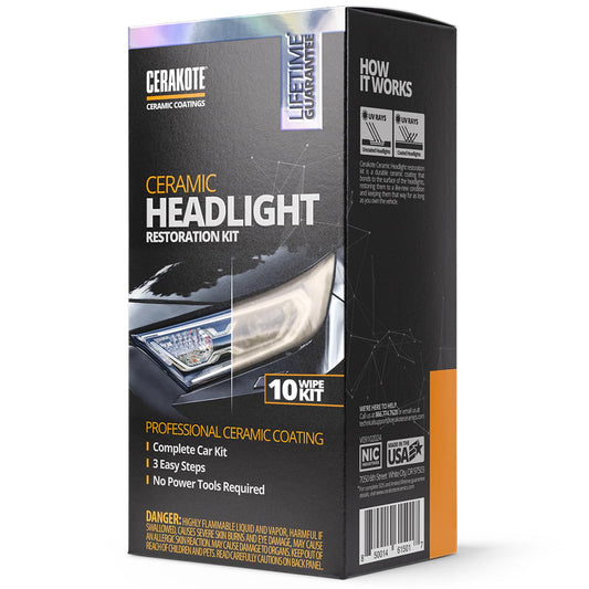 CERAKOTE® Ceramic Headlight Restoration Kit – Guaranteed To Last As Long As You Own Your Vehicle – Brings Headlights Back to