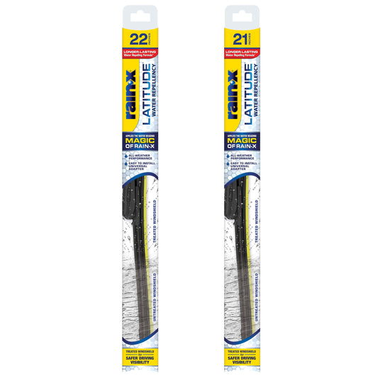 Rain-X 810236 Latitude 2-In-1 Water Repellent Wiper Blades, 22" and 21" Windshield Wipers (Pack Of 2), Automotive