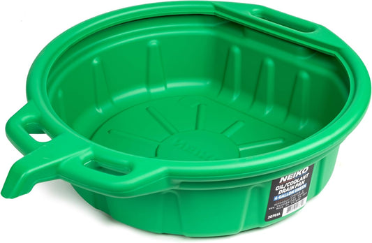 NEIKO 20761A 4 Gallon (16L) Anti-Splash Drain Container with Non-Spill Pour Spout, Heavy-Duty Plastic Drip Catcher for Vehicle Fluid Changes, Antifreeze Green
