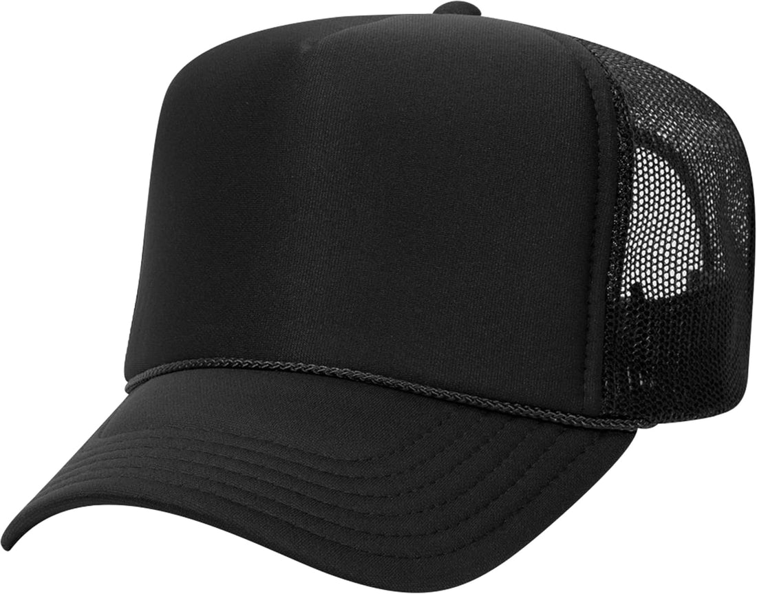 OTTO Polyester Foam Front 5 Panel High Crown Mesh Back Trucker Hats in 97, Bulk, Wholesale